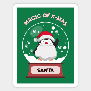 Santa Penguin in snow globe Magnet